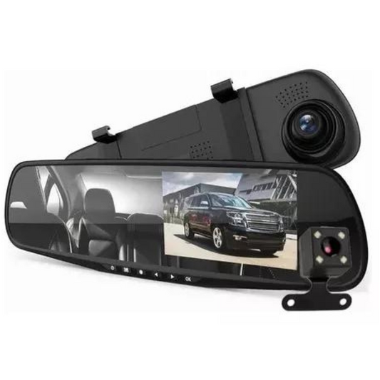 Espejo retrovisor con cámara frontal y trasera full HD 1080 para auto